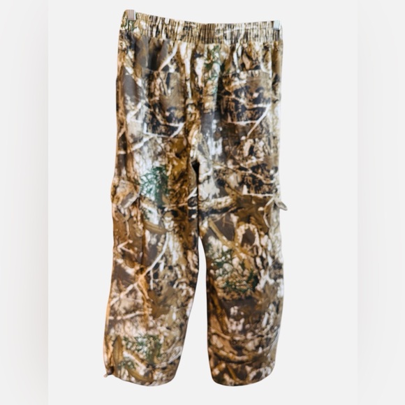 Camo Cargo Pants Size Large Brown Camouflage Wide Leg Pull On Style Relaxed Fit - Picture 7 of 15